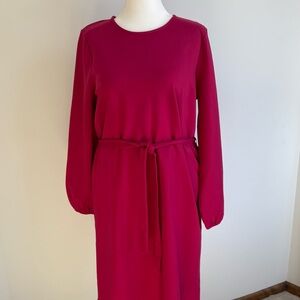Boden Rich Red Long Sleeve Dress